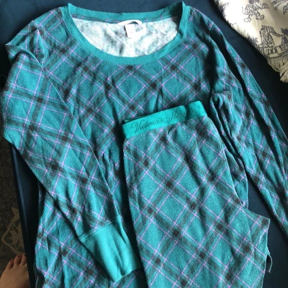 Victoria’s Secret PJ set. Medium, long sleeve and pant pajamas. - Picture 2 of 4